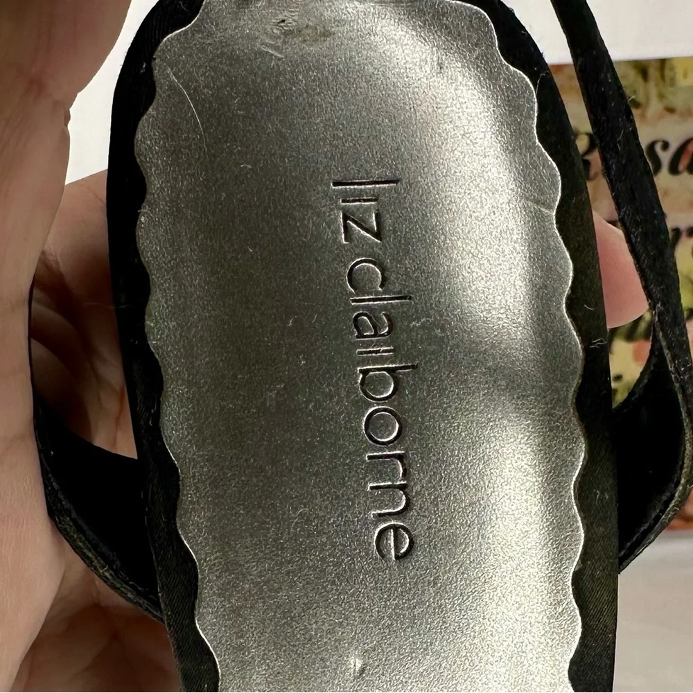 Liz Claiborne Ankle Strap Black Sandals Size 9 - Picture 10 of 14